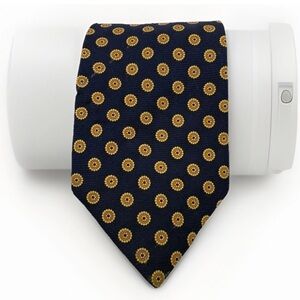 Claybrooke Necktie Floral Medallion Silk Tie Business Casual Career Blue Orange